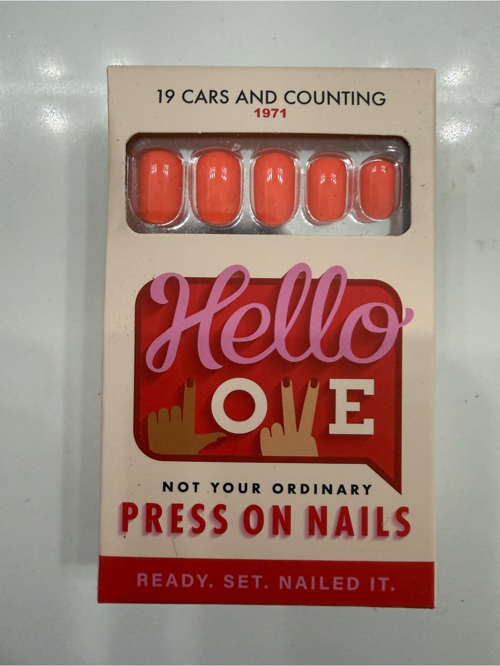 19 Cars and Counting 1971 Hello Love Press On Nails